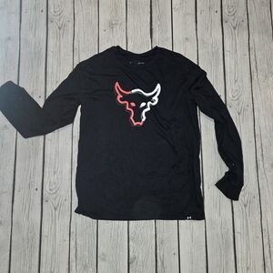 Under Armour Project Rock Black Long‑Sleeve Tee Boys Size M